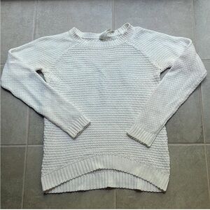 Aeropostale White Crew Neck Sweater Textured Knit
